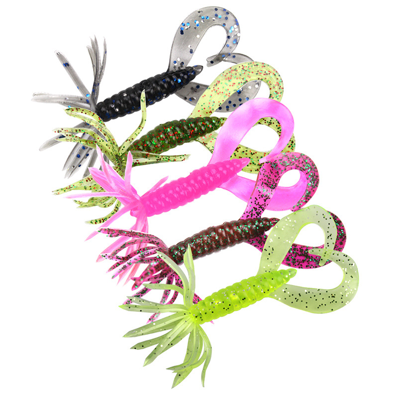 Fishing Lure Buzzbait - Regenschirmförmiger Weichköder Angelköder 6,5cm/1,8g Grub Doppelschwanz