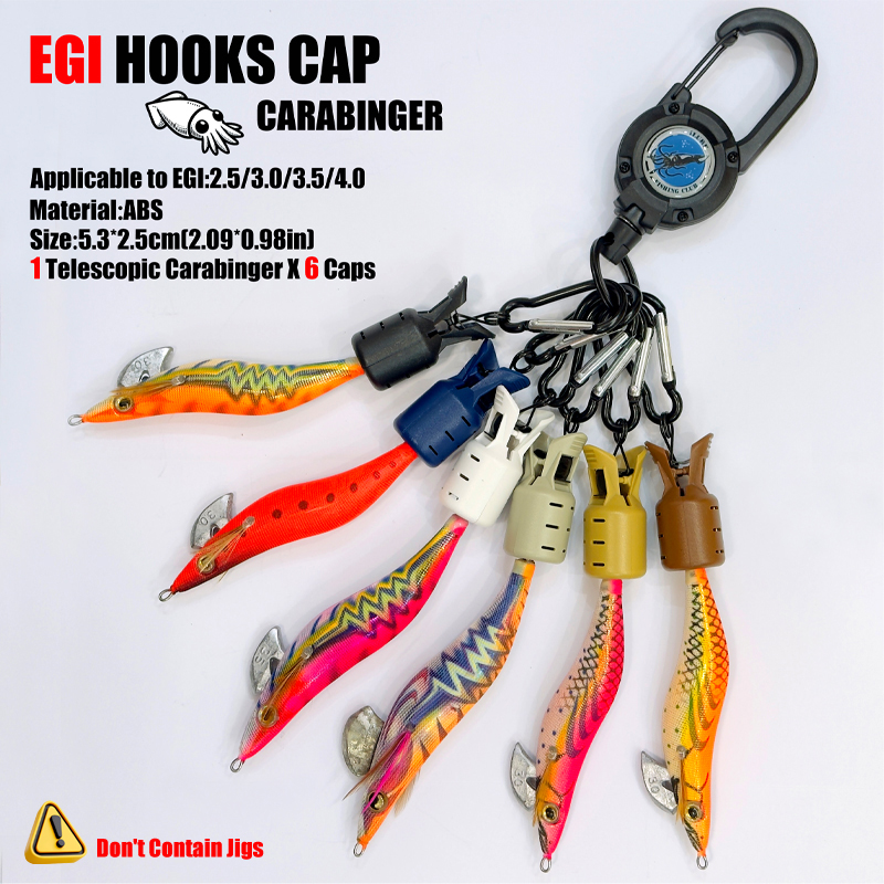 Fishing Lure Accessories - Tintenfisch Jig Haken Kappen und Karabiner