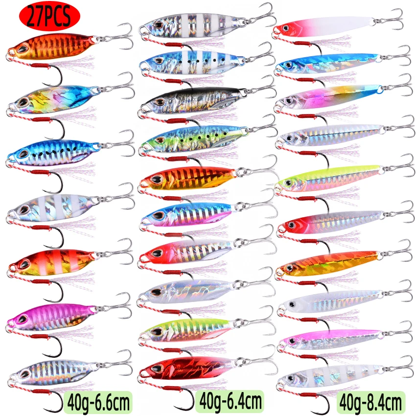 Fishing Lure Spoon - 27PCS Mix Metall Jigs Angeln Lockt