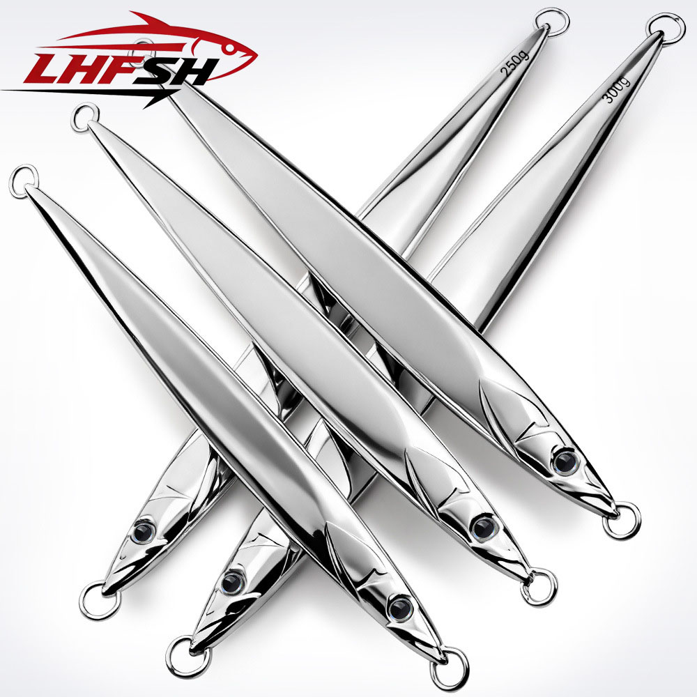 Fishing Lure Spoon - LHFSH 180g-300g Metall-Jigköder Angelköder Hochkarbon-Stahlhaken Glänzende